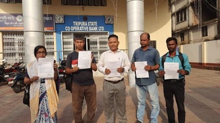 Tripura People's Party placed a deputation to Cooperative Bank's higher authority. TIWN Pic April 29